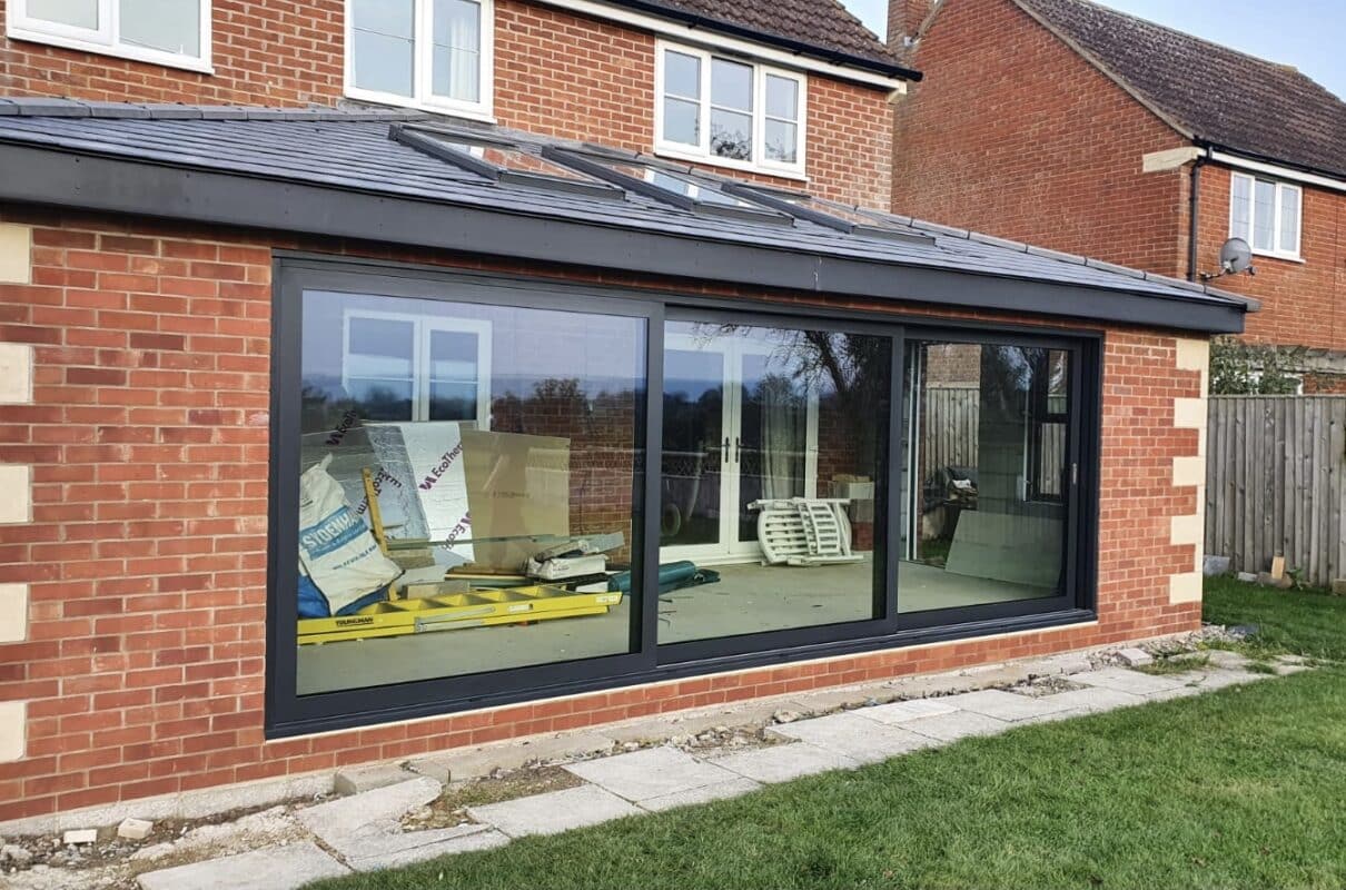 slide door installed in a conservatory